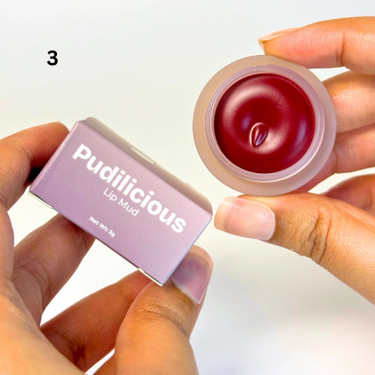 Shade 3 Pink Pudilicious Lip Mud Cruelty-Free | Vegan | Multi-Use Makeup Essential Shade 3 Pink