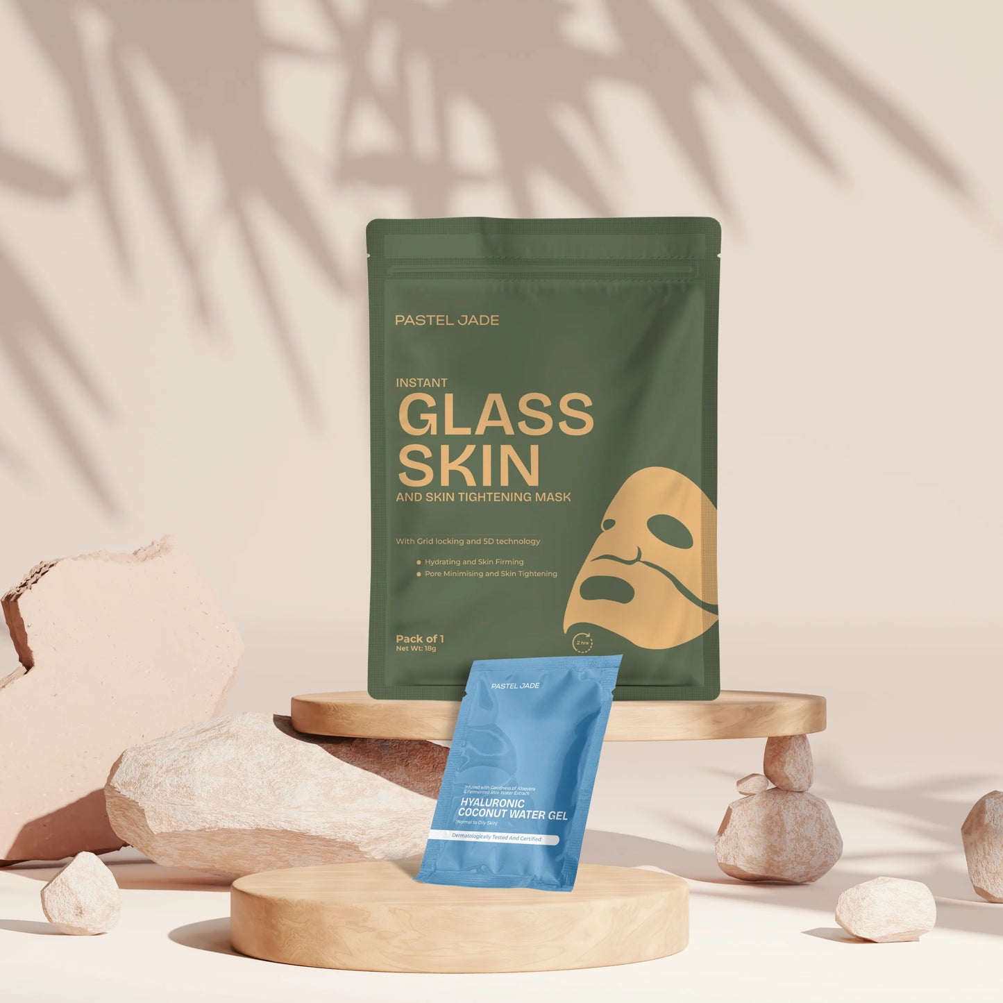 Glass skin mask mini coconut gel oily trial+  1 glass skin mask