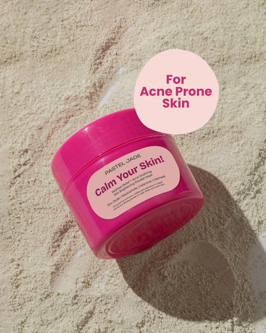 Calm Your Skin! Targets acne, redness, pigmentation, oiliness, dry patches, sensitivity, flare-ups & barrier damage — for all skin types that are prone to breakouts.