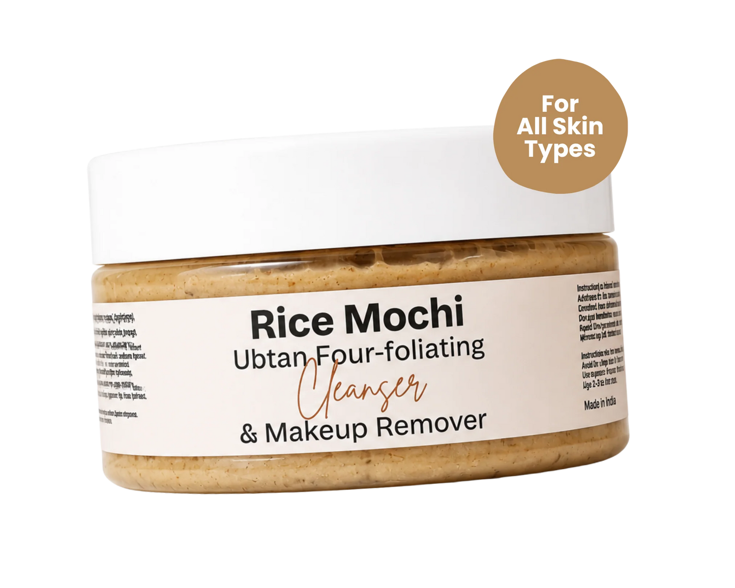 Rice Mochi Ubtan Four-foliating Cleanser, Facewash & Makeup Remover